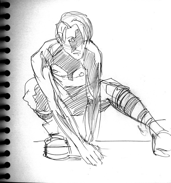 Dr Sketchy's, Male Crouching