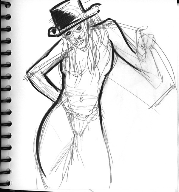 Dr Sketchy's, Umbrella and Hat